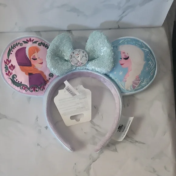Disney Frozen 10th Anniversary Elsa Anna Olaf Mickey Minnie Ears Headband - Picture 5 of 7